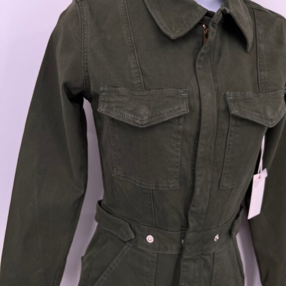 Good American Fit For Success Jumpsuit Size S Olive Green Cotton Stretch - Picture 4 of 15
